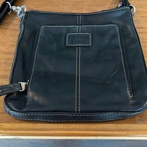 Fossil Vintage black leather crossbody